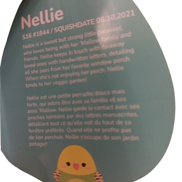 NWT First to Market Nellie the Parakeet Squishmallows 16" - Picture 5 of 6